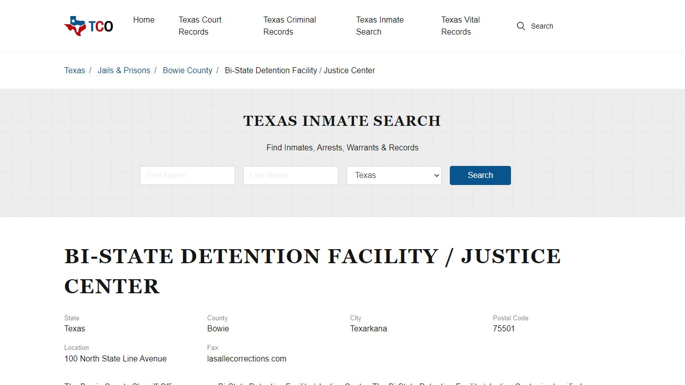 Bi-State Detention Facility / Justice Center - txcountyoffices.org